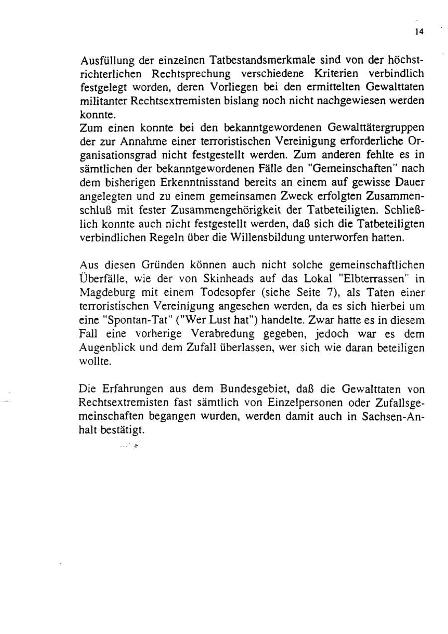 Seite 25 des Verfassungsschutzbericht 1992 Sachsen-Anhalt
