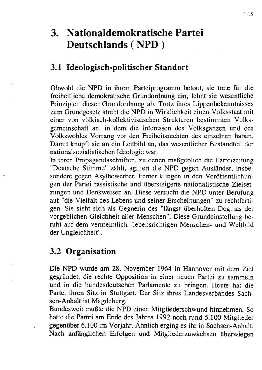 Seite 26 des Verfassungsschutzbericht 1992 Sachsen-Anhalt