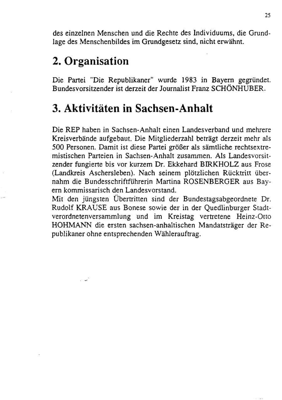Seite 36 des Verfassungsschutzbericht 1992 Sachsen-Anhalt