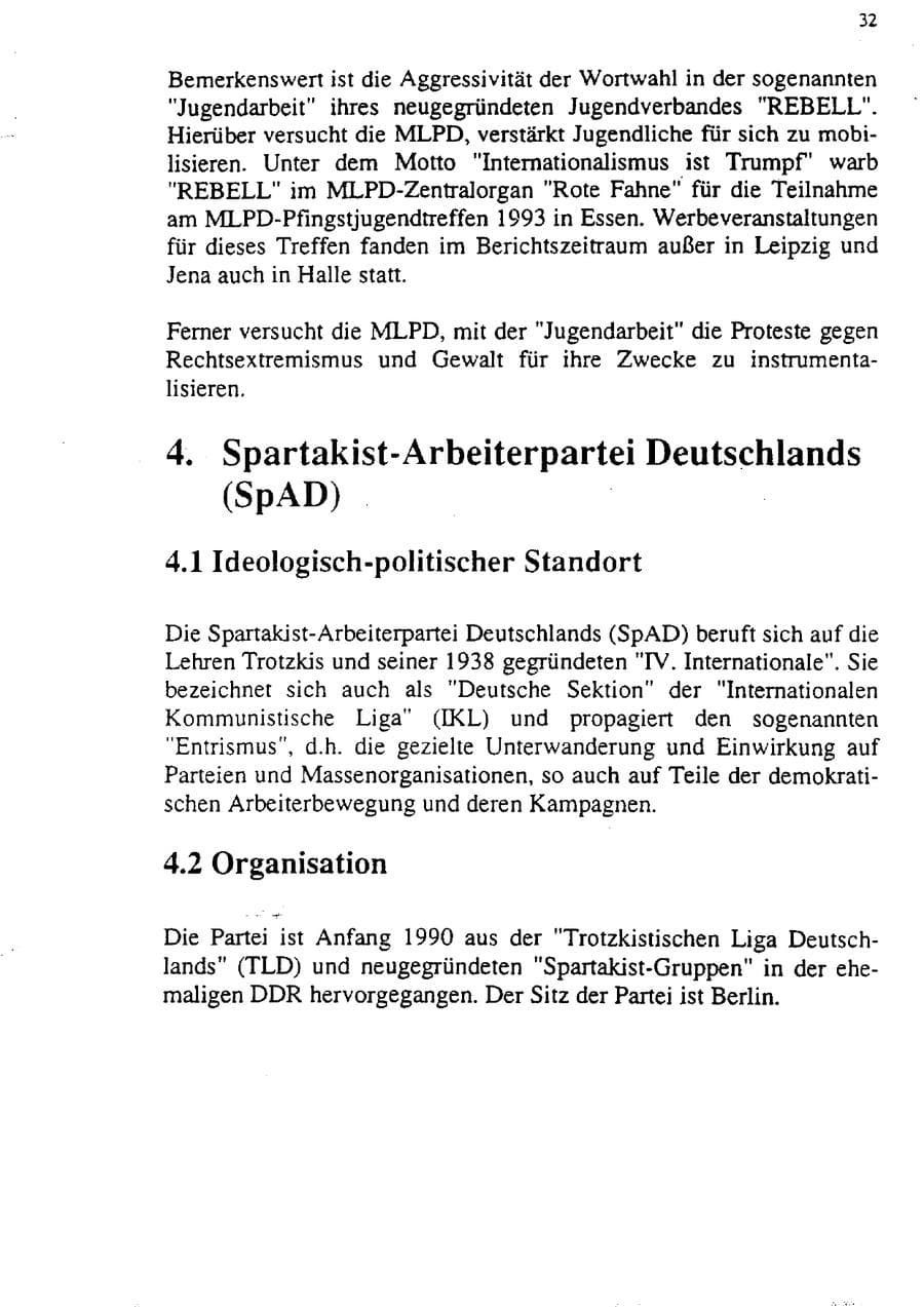 Seite 43 des Verfassungsschutzbericht 1992 Sachsen-Anhalt
