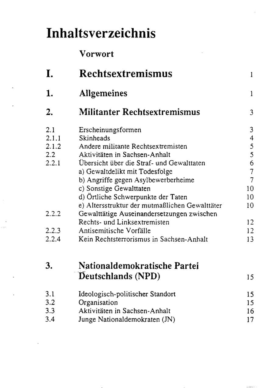 Seite 6 des Verfassungsschutzbericht 1992 Sachsen-Anhalt