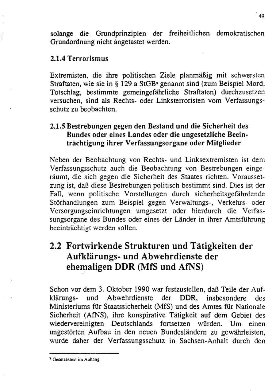 Seite 60 des Verfassungsschutzbericht 1992 Sachsen-Anhalt