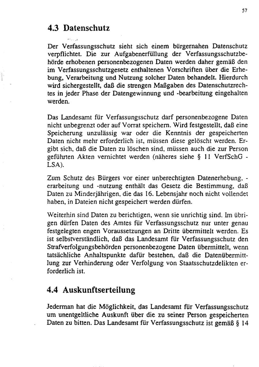Seite 68 des Verfassungsschutzbericht 1992 Sachsen-Anhalt