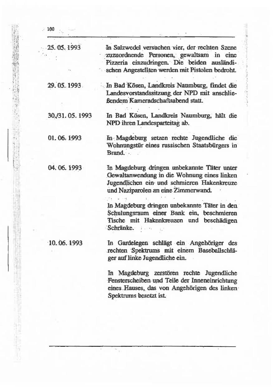 Seite 114 des Verfassungsschutzbericht 1993 Sachsen-Anhalt