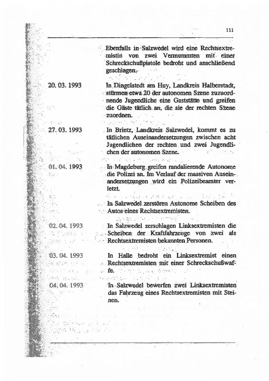 Seite 125 des Verfassungsschutzbericht 1993 Sachsen-Anhalt