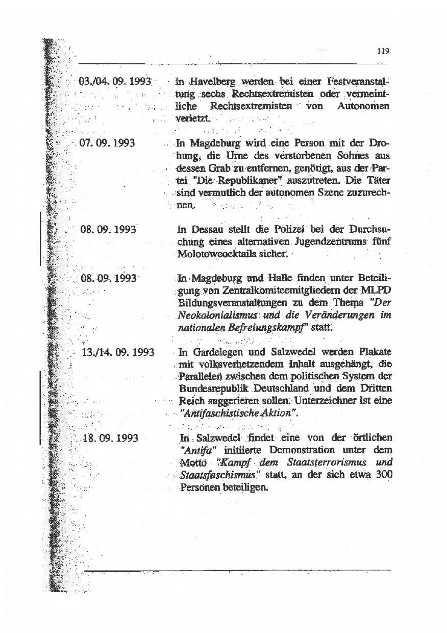 Seite 133 des Verfassungsschutzbericht 1993 Sachsen-Anhalt