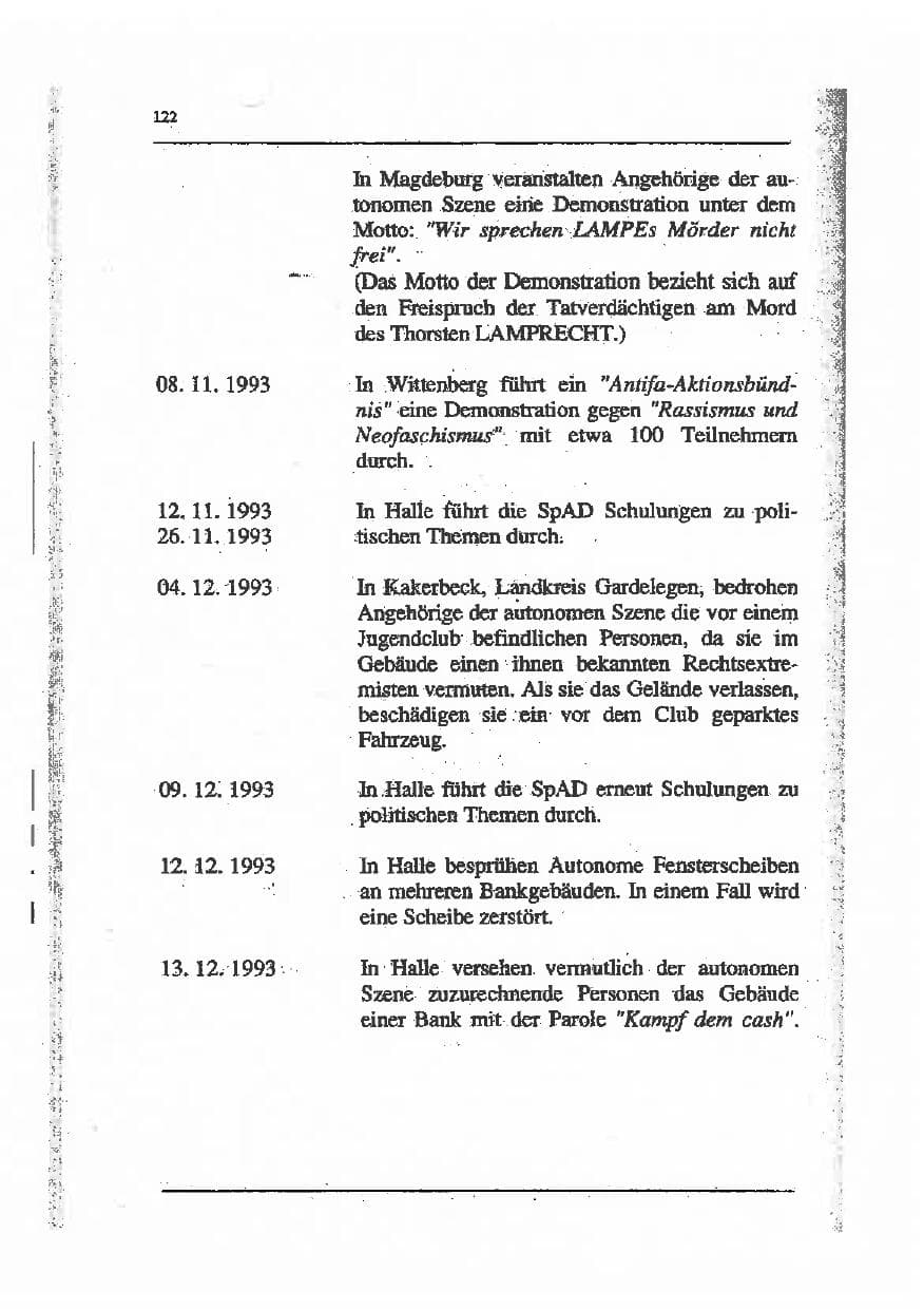 Seite 136 des Verfassungsschutzbericht 1993 Sachsen-Anhalt