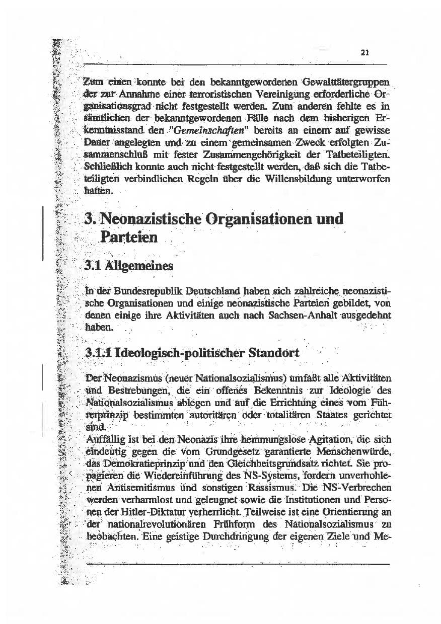 Seite 35 des Verfassungsschutzbericht 1993 Sachsen-Anhalt