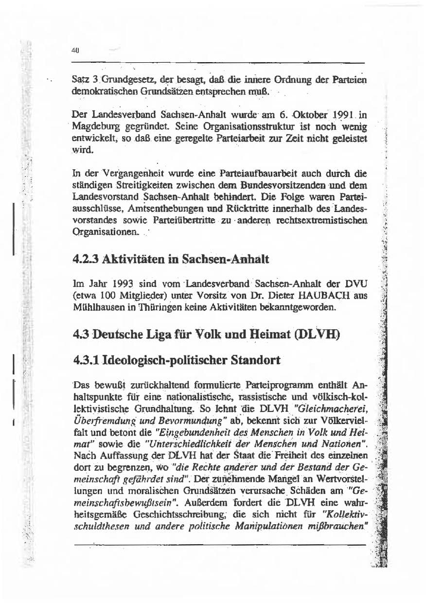Seite 54 des Verfassungsschutzbericht 1993 Sachsen-Anhalt