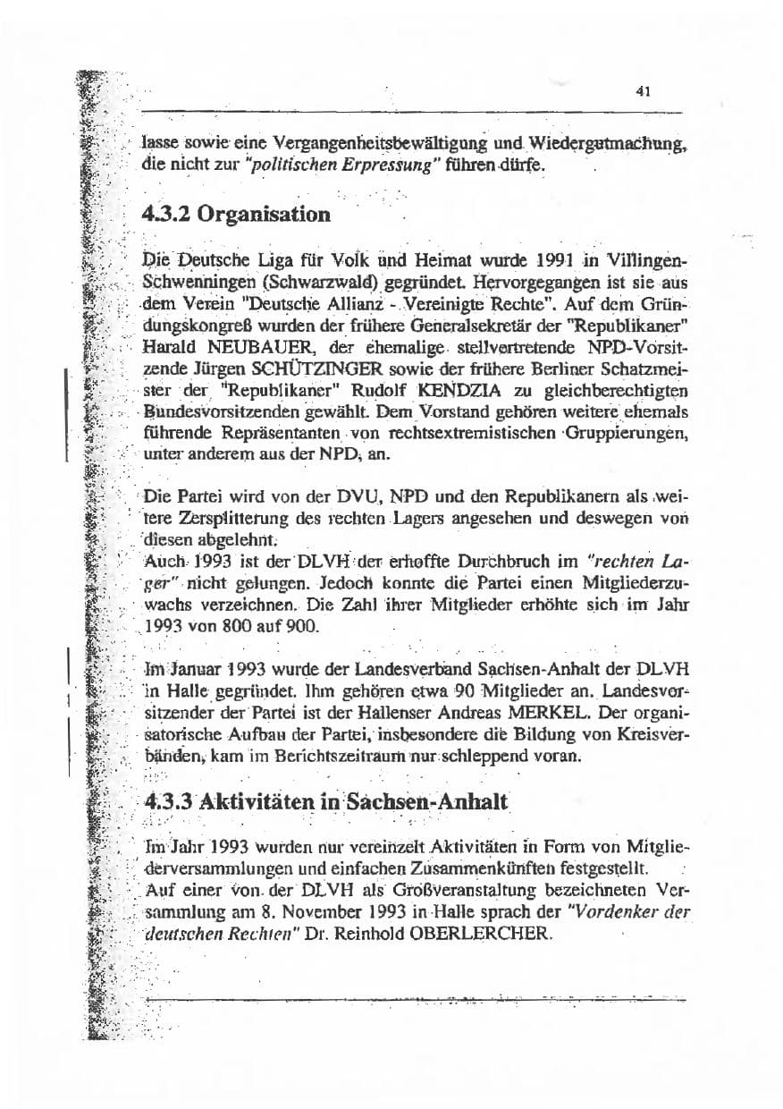 Seite 55 des Verfassungsschutzbericht 1993 Sachsen-Anhalt