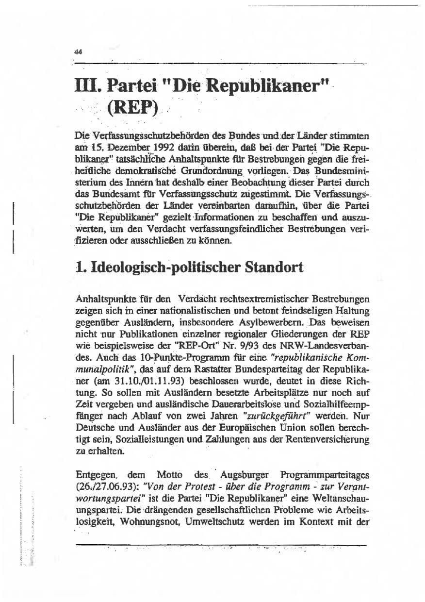Seite 58 des Verfassungsschutzbericht 1993 Sachsen-Anhalt
