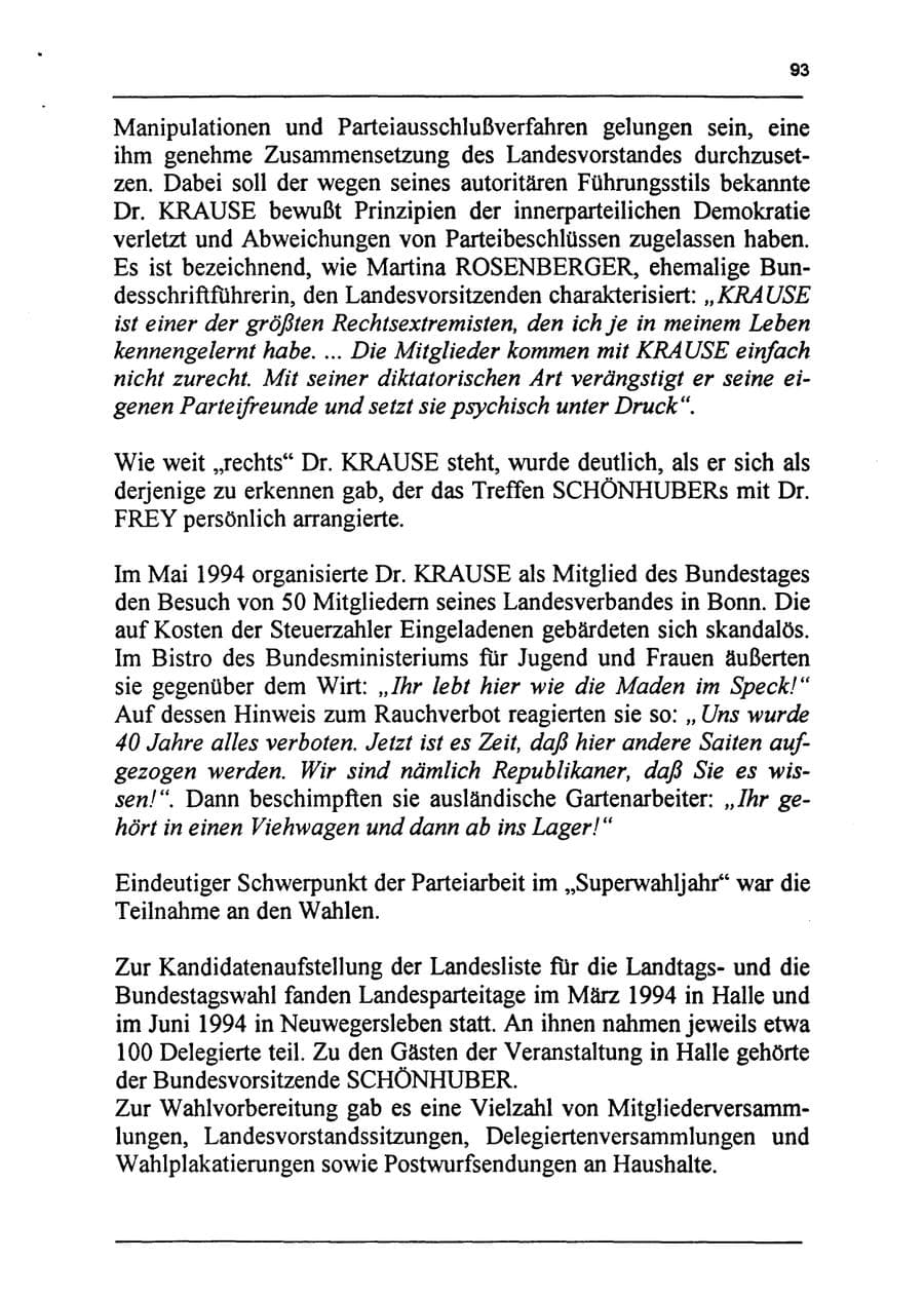 Seite 109 des Verfassungsschutzbericht 1994 Sachsen-Anhalt