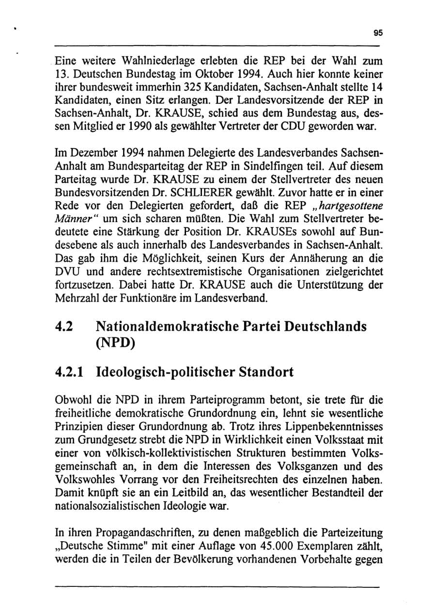 Seite 111 des Verfassungsschutzbericht 1994 Sachsen-Anhalt