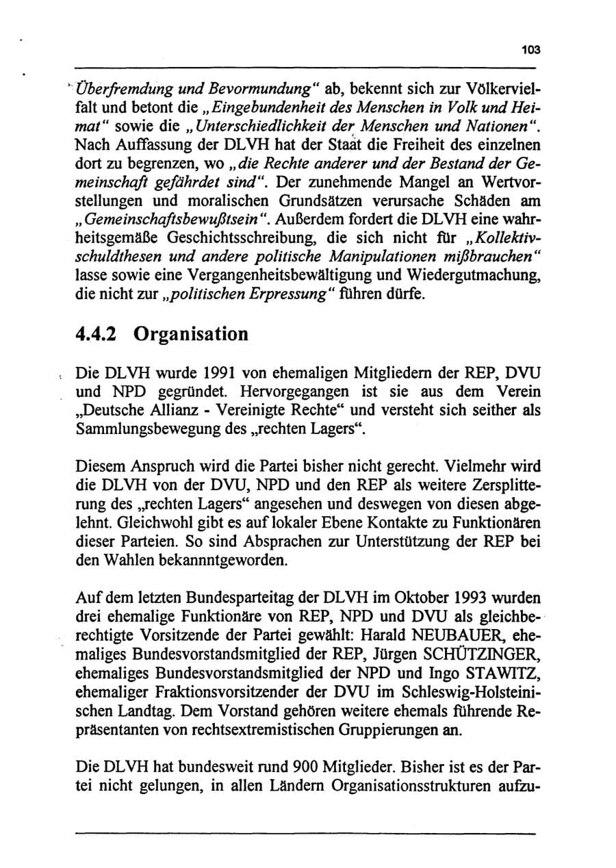 Seite 119 des Verfassungsschutzbericht 1994 Sachsen-Anhalt