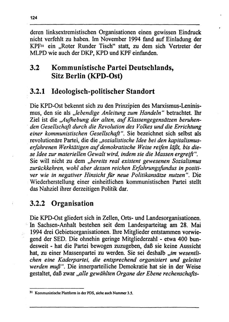 Seite 140 des Verfassungsschutzbericht 1994 Sachsen-Anhalt