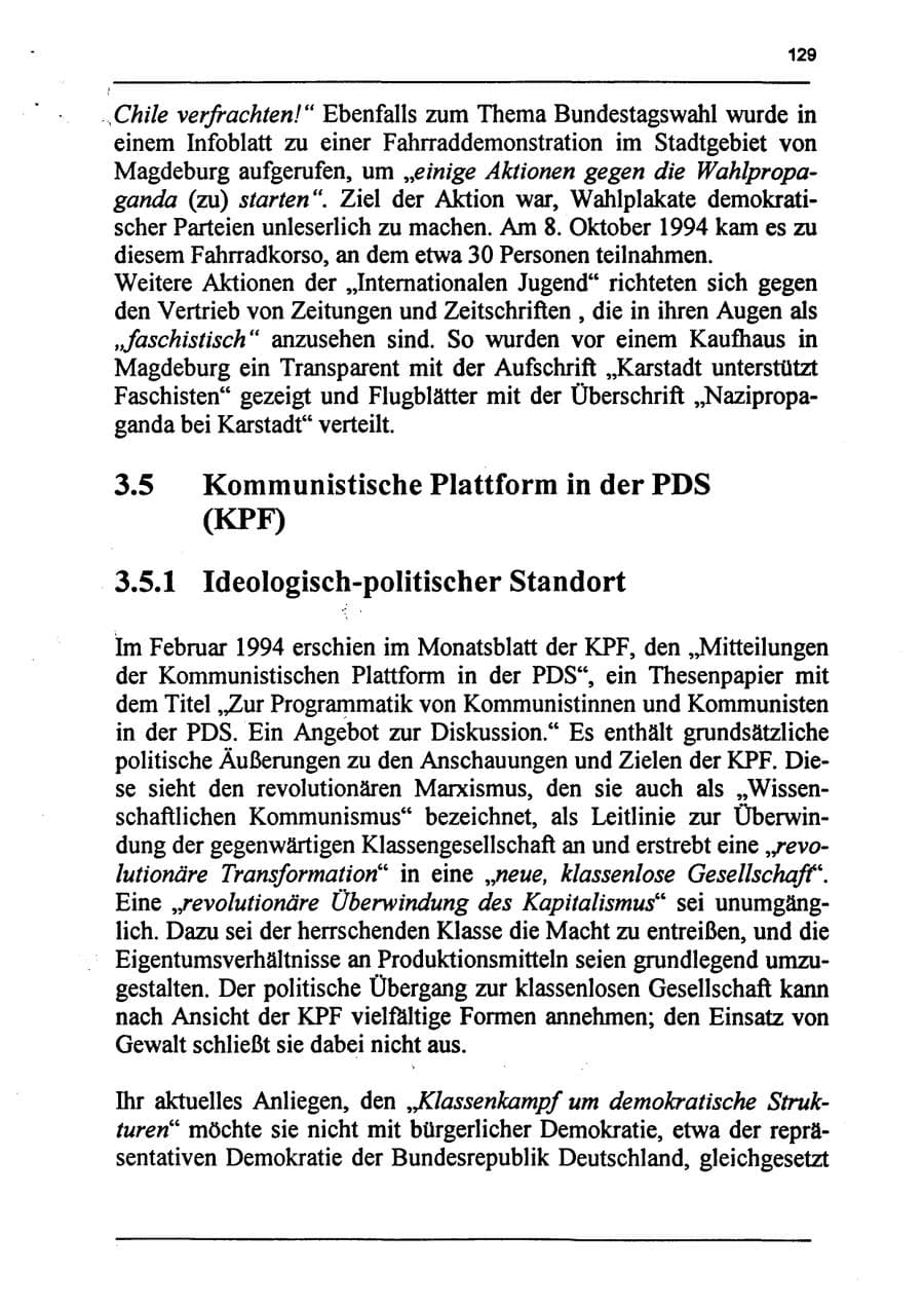 Seite 145 des Verfassungsschutzbericht 1994 Sachsen-Anhalt