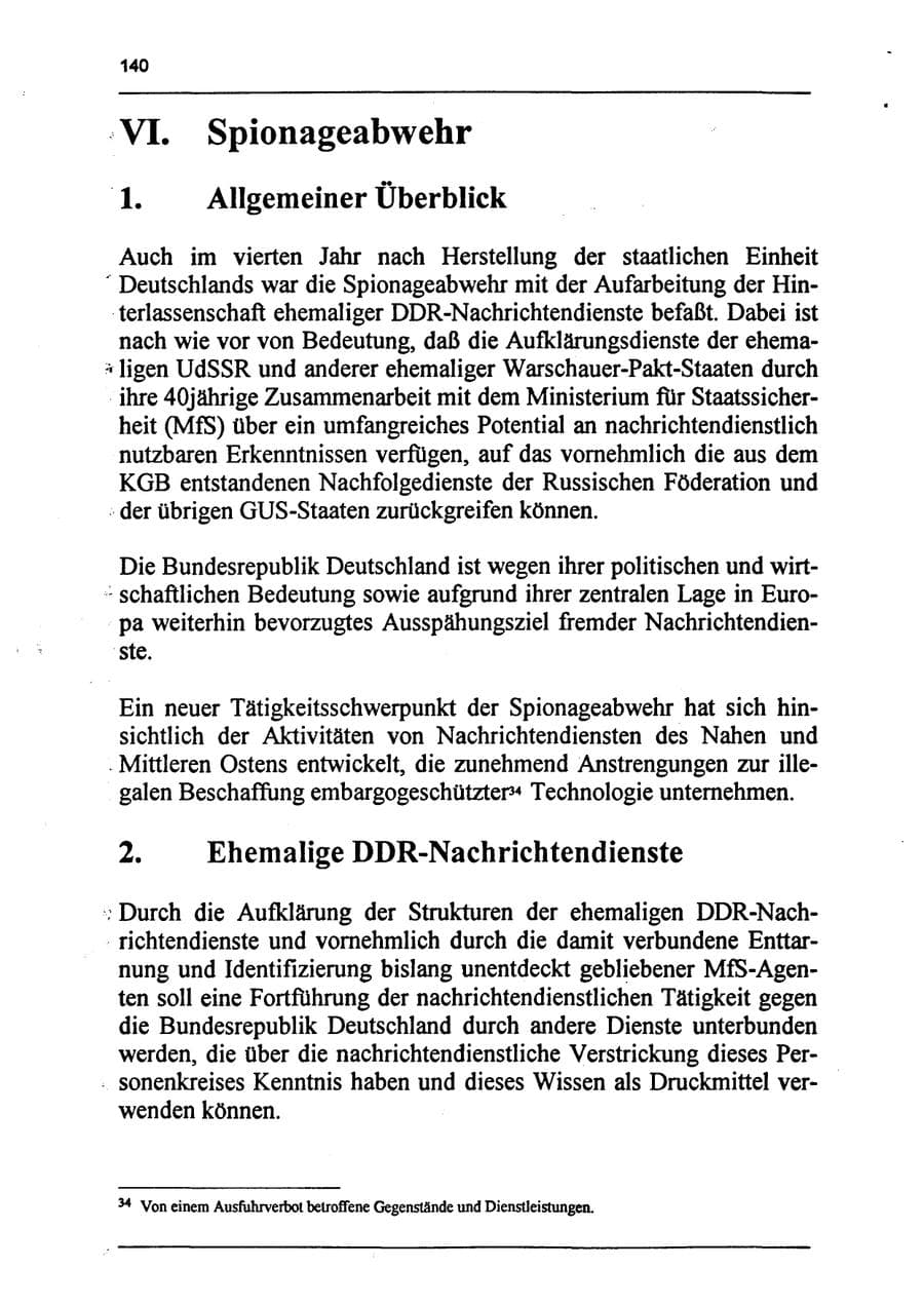 Seite 156 des Verfassungsschutzbericht 1994 Sachsen-Anhalt