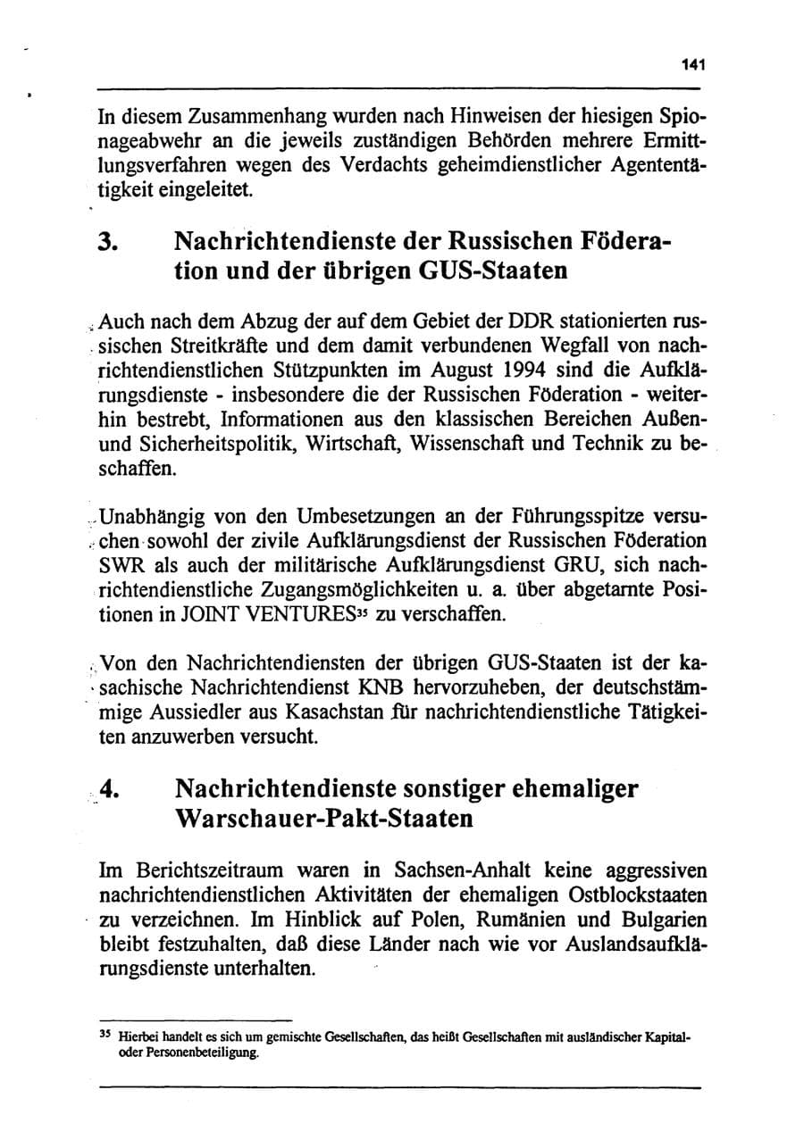 Seite 157 des Verfassungsschutzbericht 1994 Sachsen-Anhalt