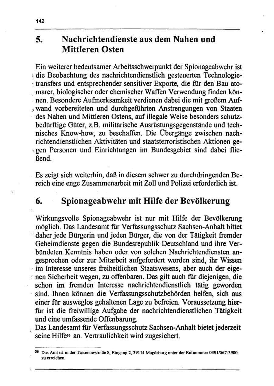 Seite 158 des Verfassungsschutzbericht 1994 Sachsen-Anhalt
