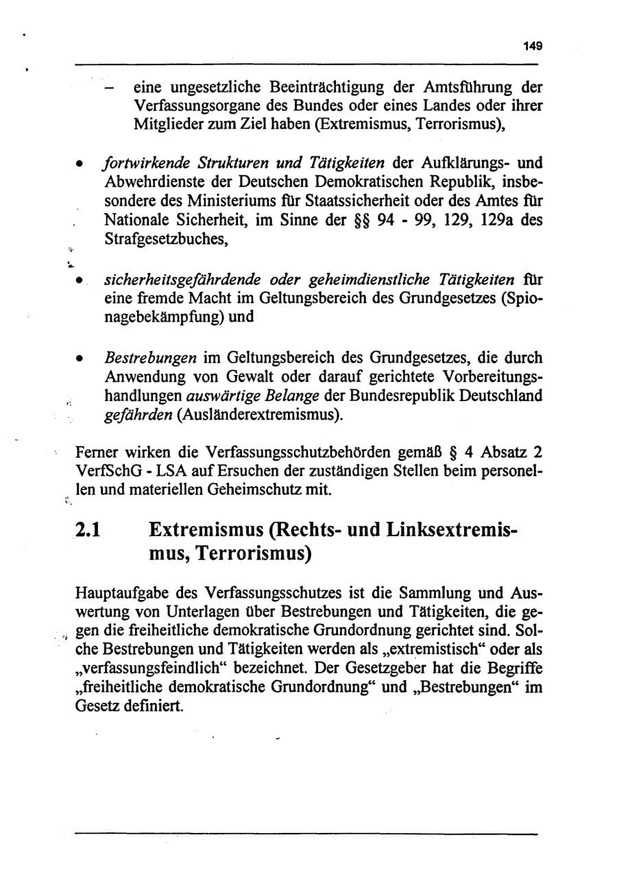 Seite 165 des Verfassungsschutzbericht 1994 Sachsen-Anhalt