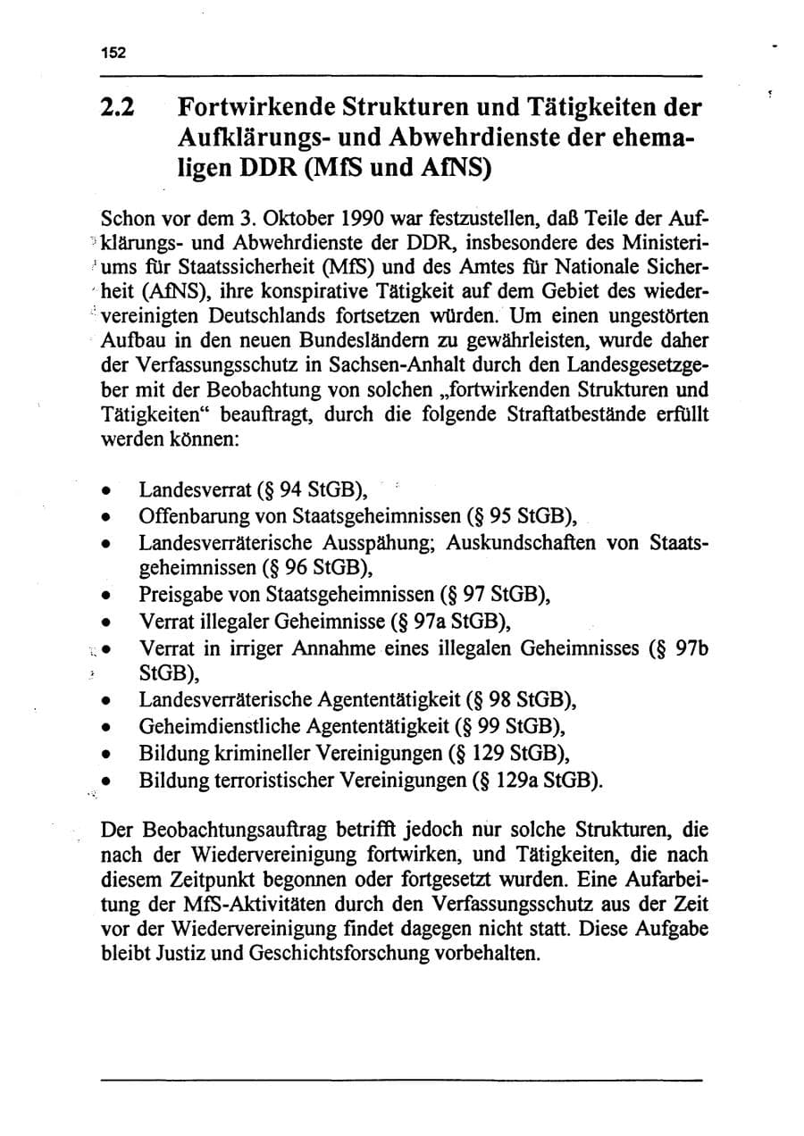 Seite 168 des Verfassungsschutzbericht 1994 Sachsen-Anhalt