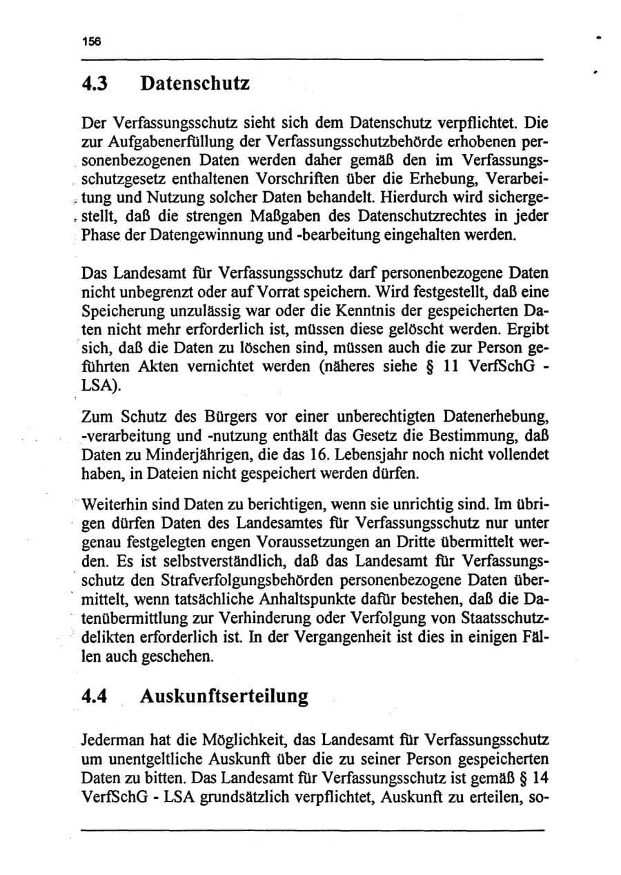 Seite 172 des Verfassungsschutzbericht 1994 Sachsen-Anhalt