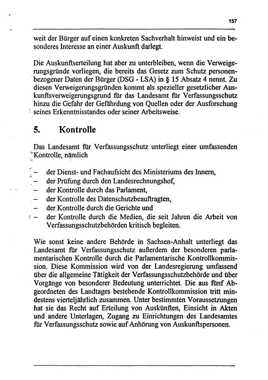 Seite 173 des Verfassungsschutzbericht 1994 Sachsen-Anhalt