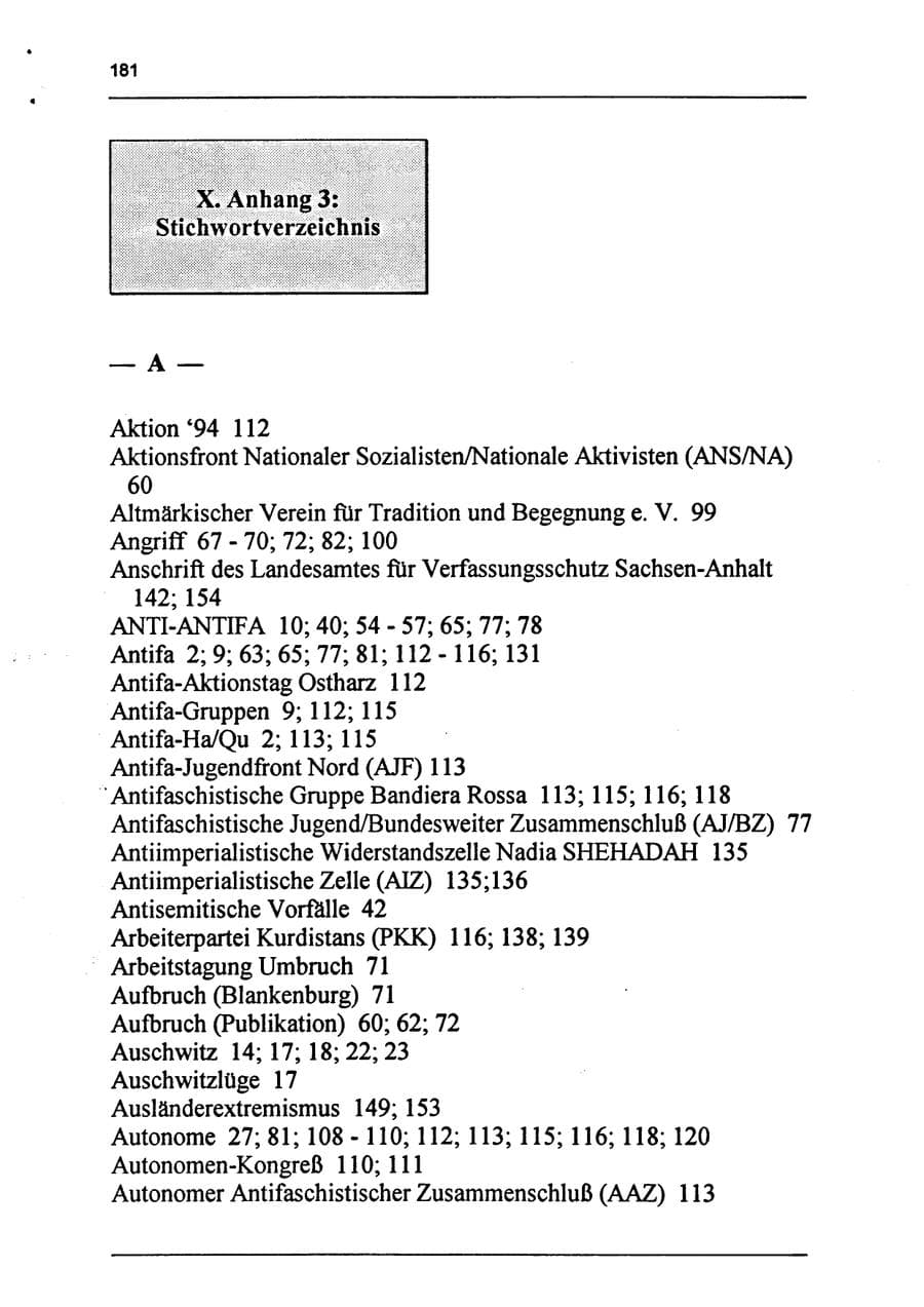 Seite 197 des Verfassungsschutzbericht 1994 Sachsen-Anhalt