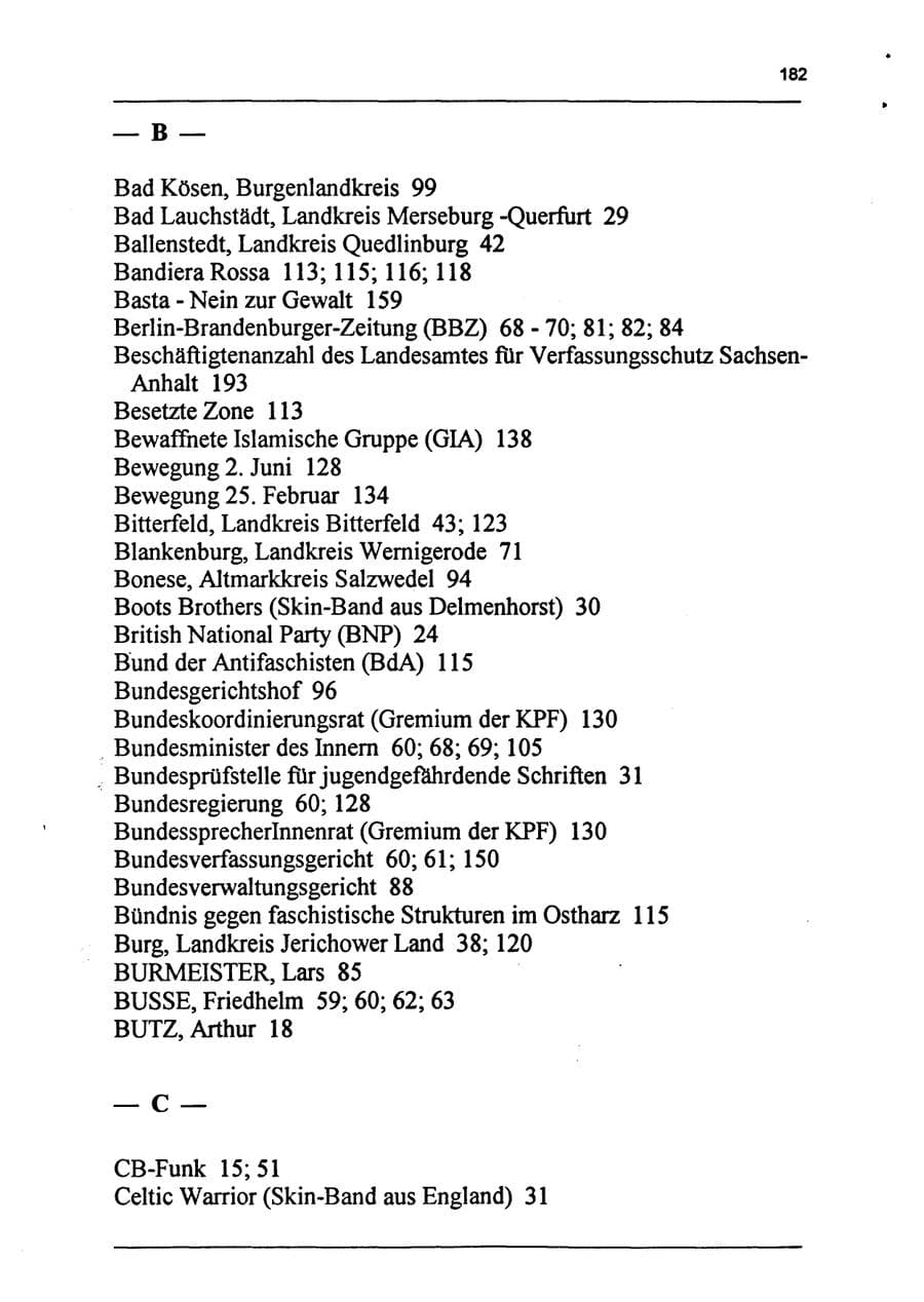 Seite 198 des Verfassungsschutzbericht 1994 Sachsen-Anhalt