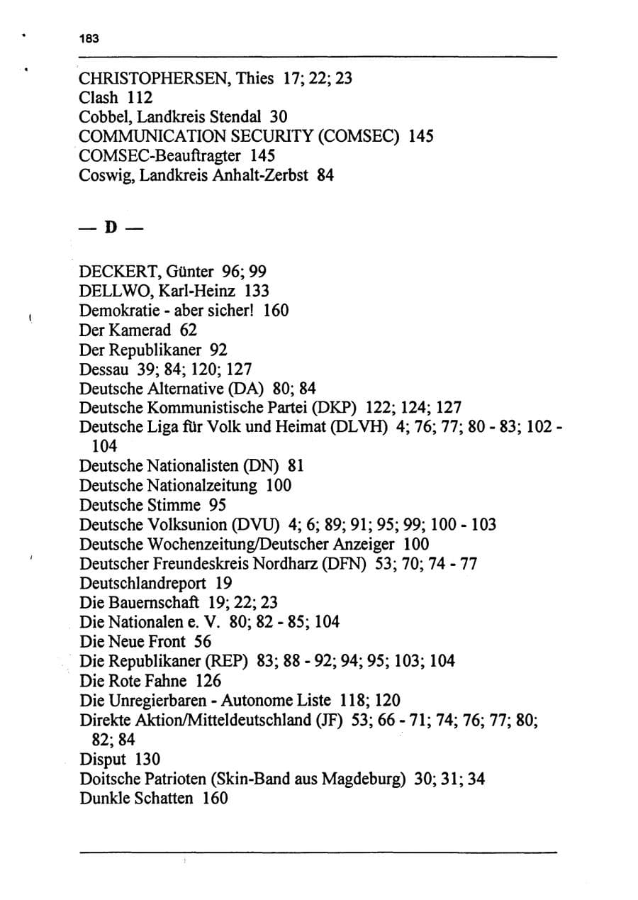 Seite 199 des Verfassungsschutzbericht 1994 Sachsen-Anhalt