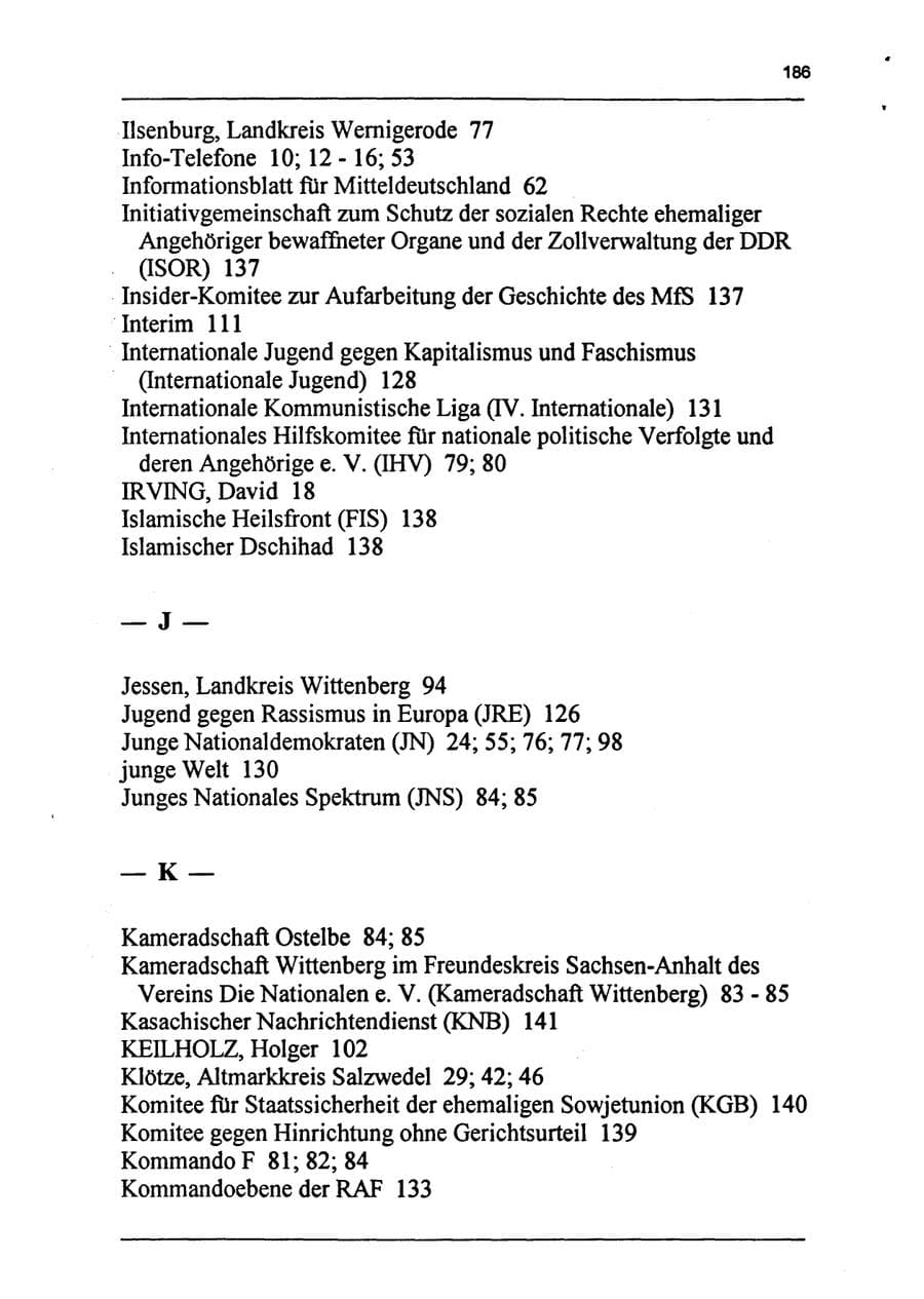 Seite 202 des Verfassungsschutzbericht 1994 Sachsen-Anhalt