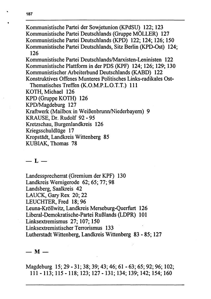 Seite 203 des Verfassungsschutzbericht 1994 Sachsen-Anhalt