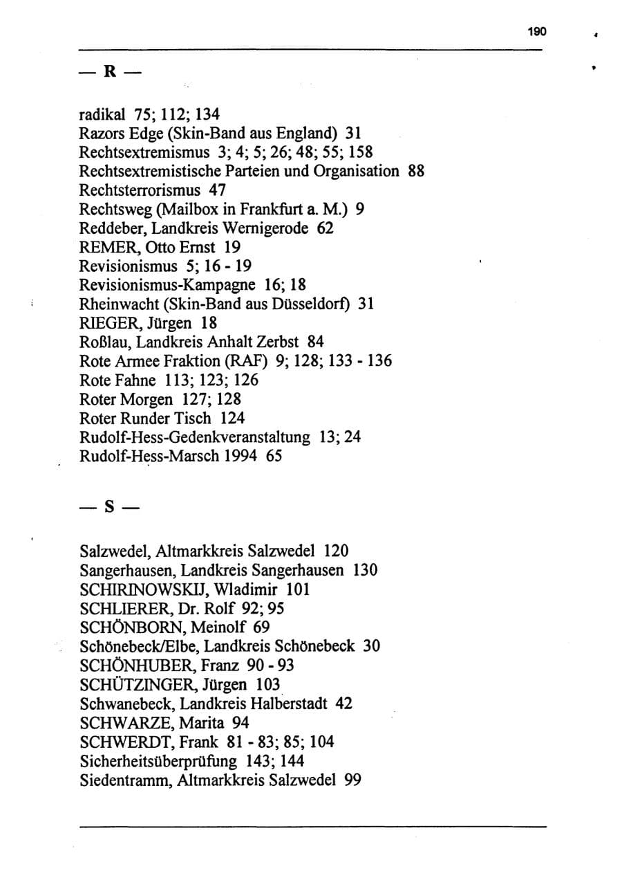 Seite 206 des Verfassungsschutzbericht 1994 Sachsen-Anhalt