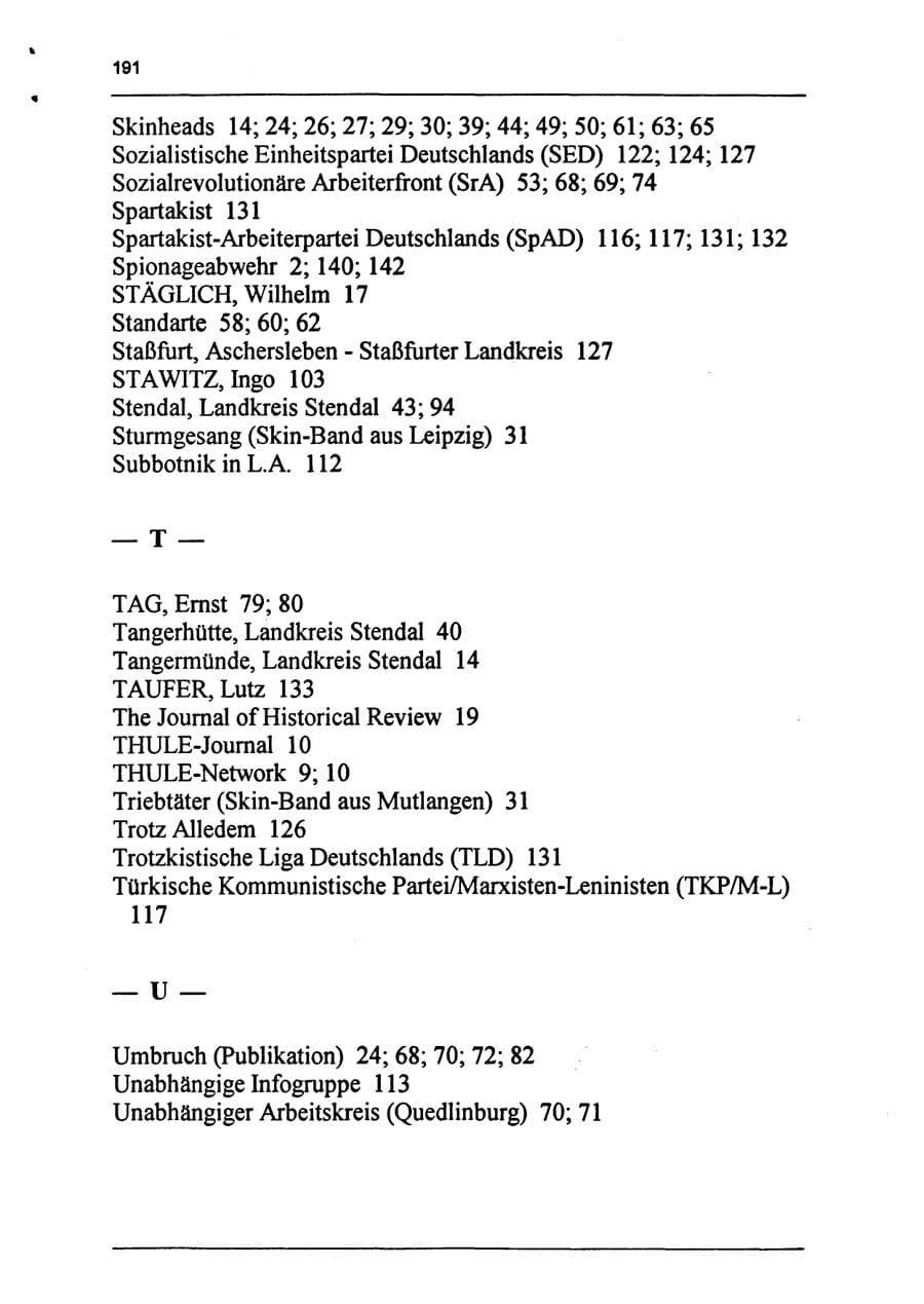 Seite 207 des Verfassungsschutzbericht 1994 Sachsen-Anhalt
