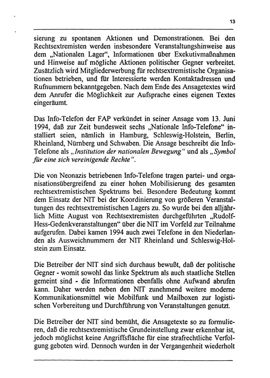 Seite 29 des Verfassungsschutzbericht 1994 Sachsen-Anhalt