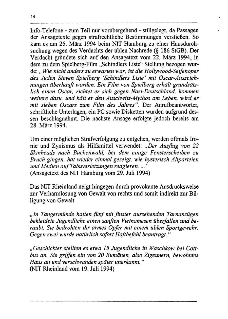 Seite 30 des Verfassungsschutzbericht 1994 Sachsen-Anhalt