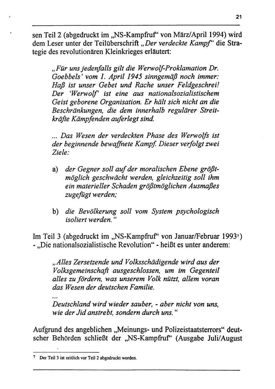 Seite 37 des Verfassungsschutzbericht 1994 Sachsen-Anhalt