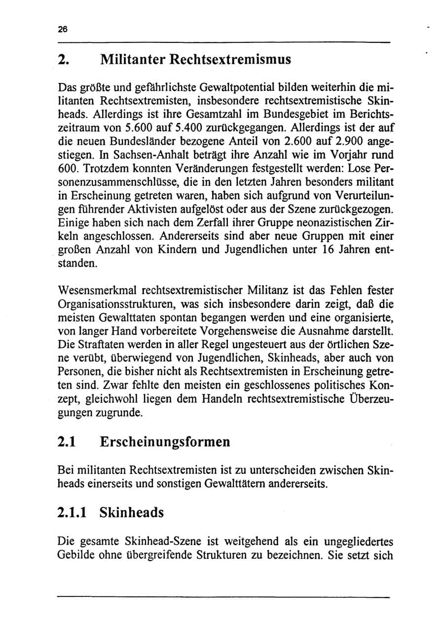 Seite 42 des Verfassungsschutzbericht 1994 Sachsen-Anhalt