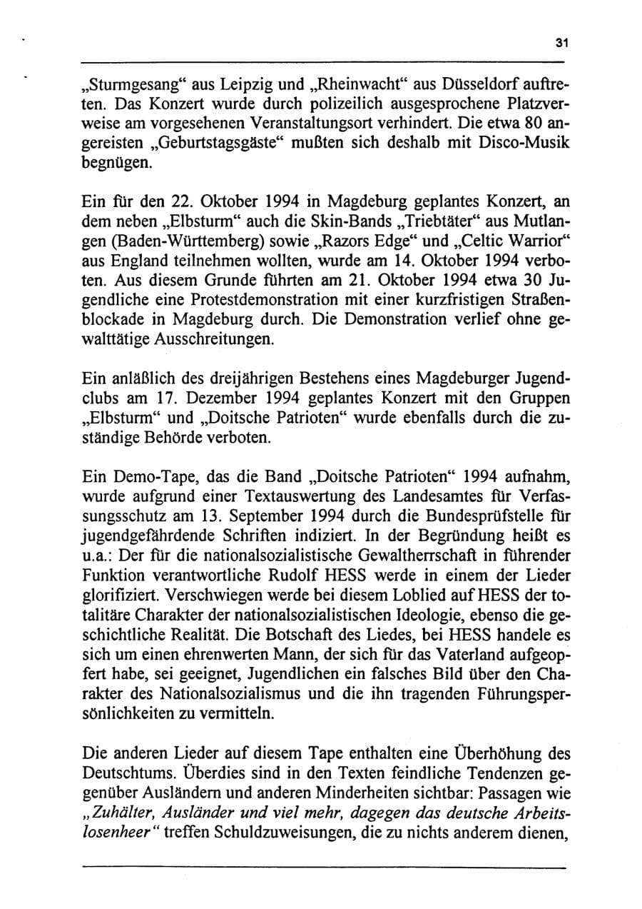 Seite 47 des Verfassungsschutzbericht 1994 Sachsen-Anhalt