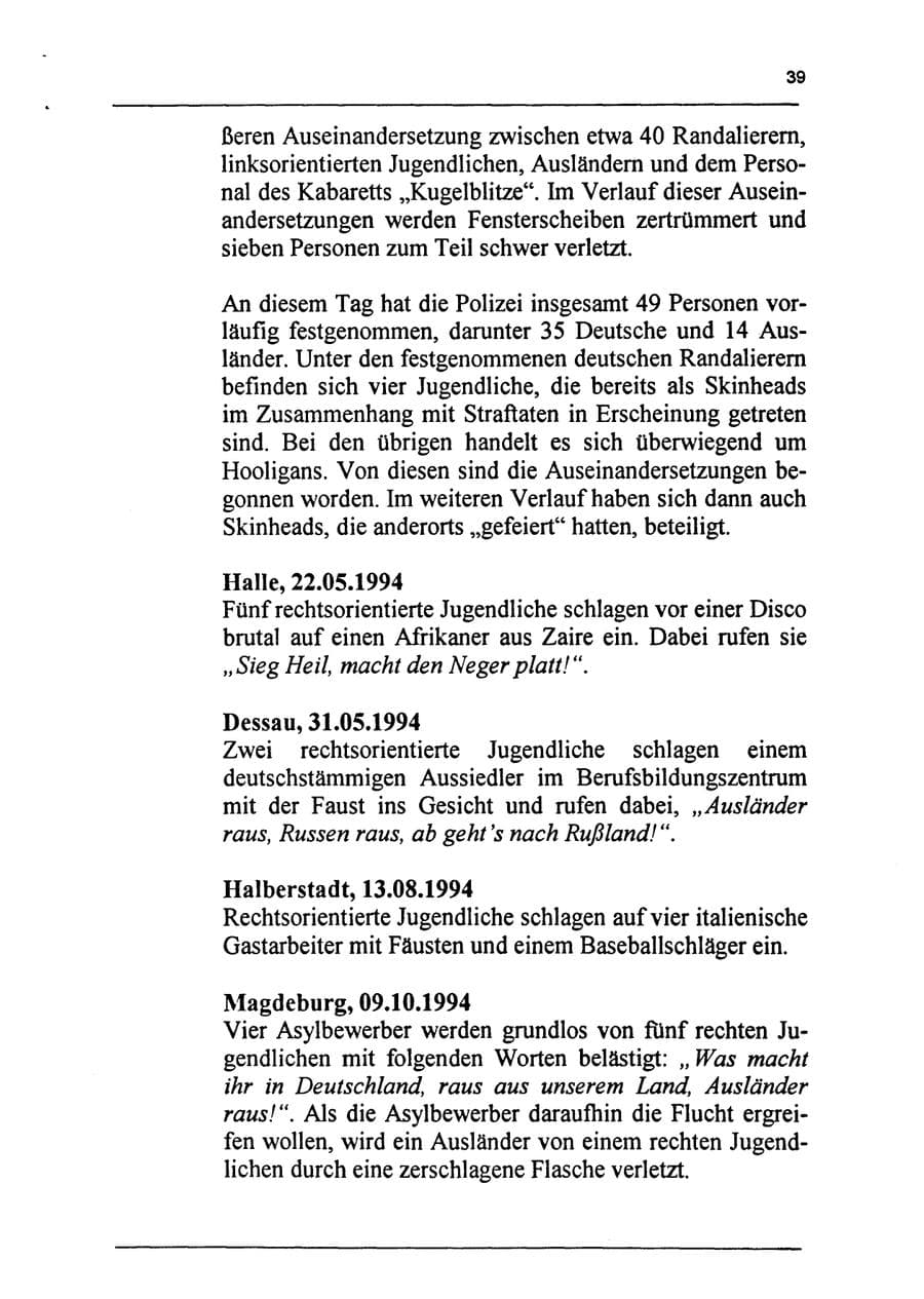 Seite 55 des Verfassungsschutzbericht 1994 Sachsen-Anhalt