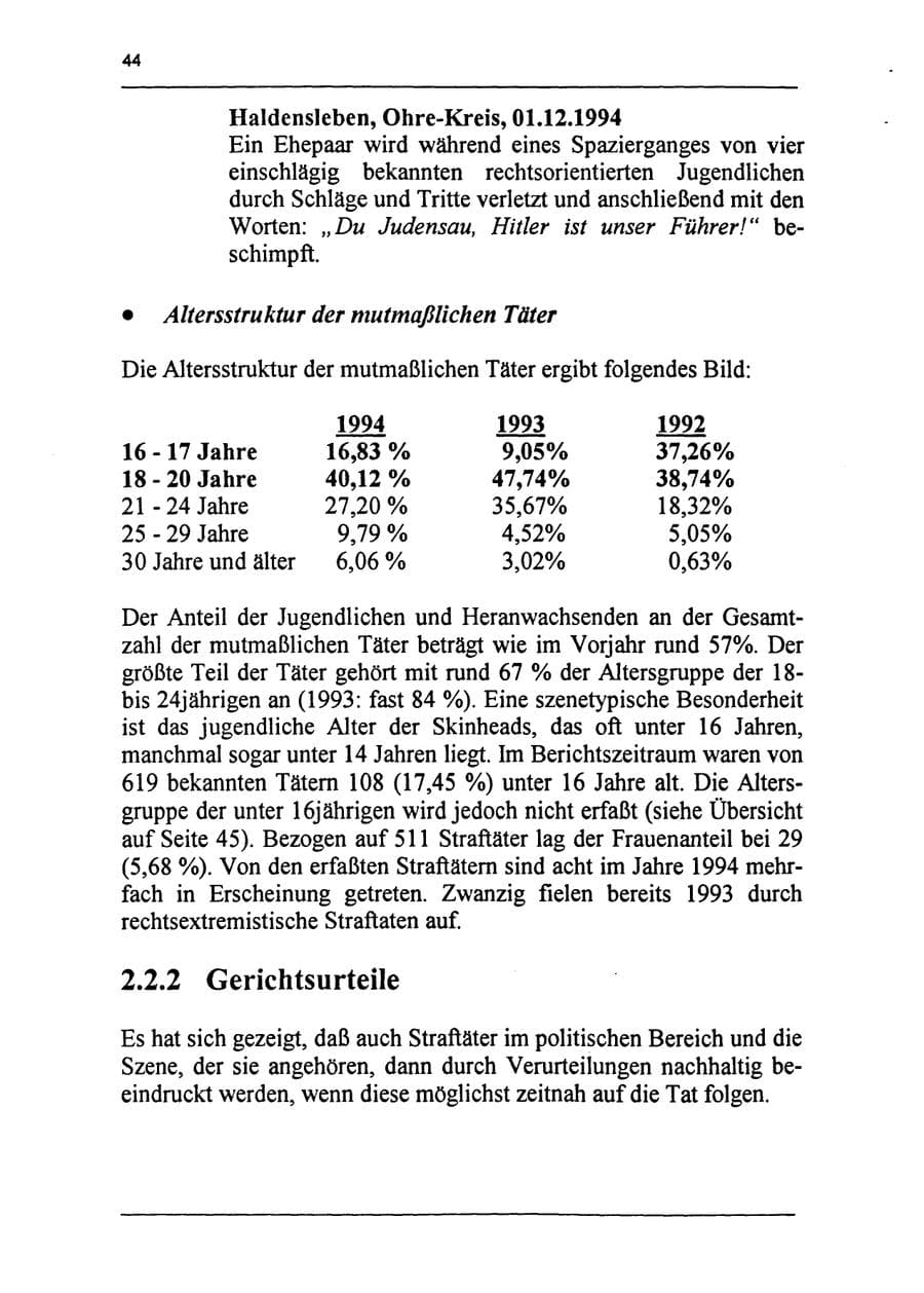 Seite 60 des Verfassungsschutzbericht 1994 Sachsen-Anhalt