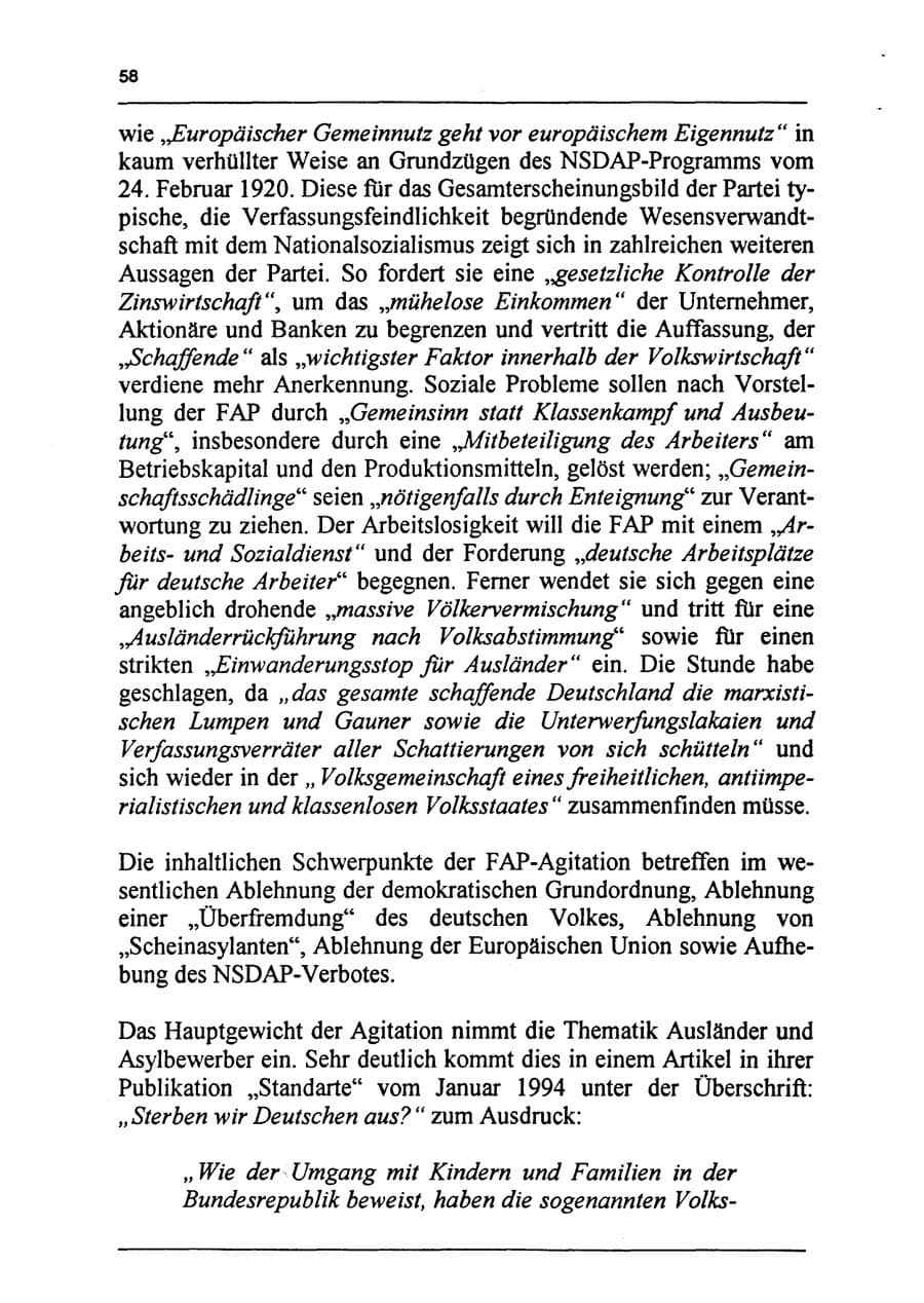 Seite 74 des Verfassungsschutzbericht 1994 Sachsen-Anhalt
