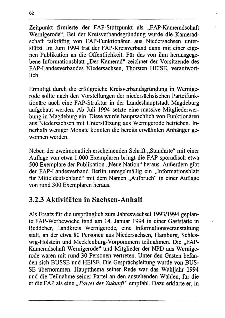 Seite 78 des Verfassungsschutzbericht 1994 Sachsen-Anhalt
