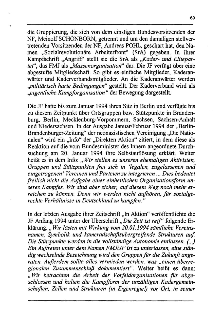 Seite 85 des Verfassungsschutzbericht 1994 Sachsen-Anhalt