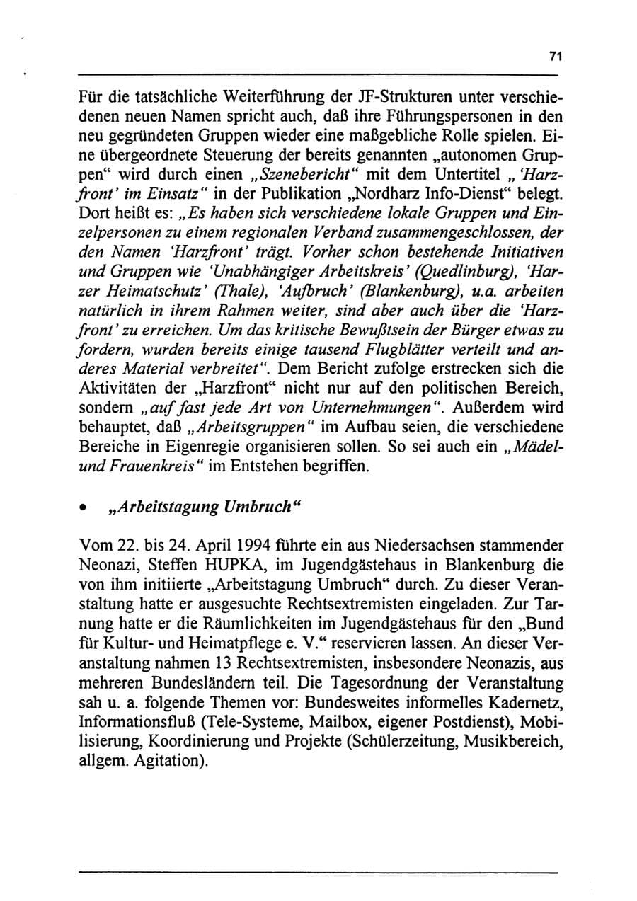 Seite 87 des Verfassungsschutzbericht 1994 Sachsen-Anhalt