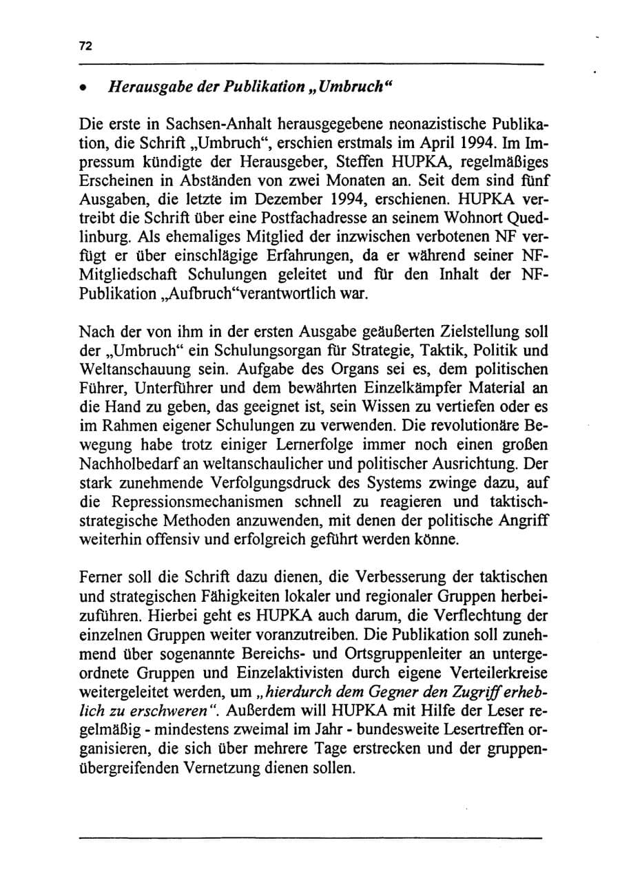 Seite 88 des Verfassungsschutzbericht 1994 Sachsen-Anhalt