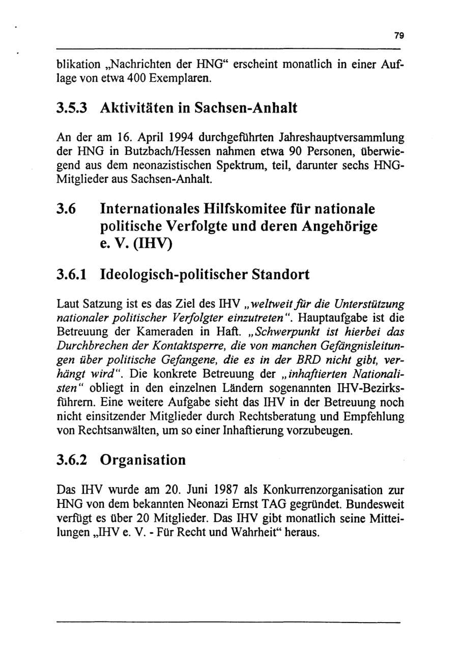 Seite 95 des Verfassungsschutzbericht 1994 Sachsen-Anhalt