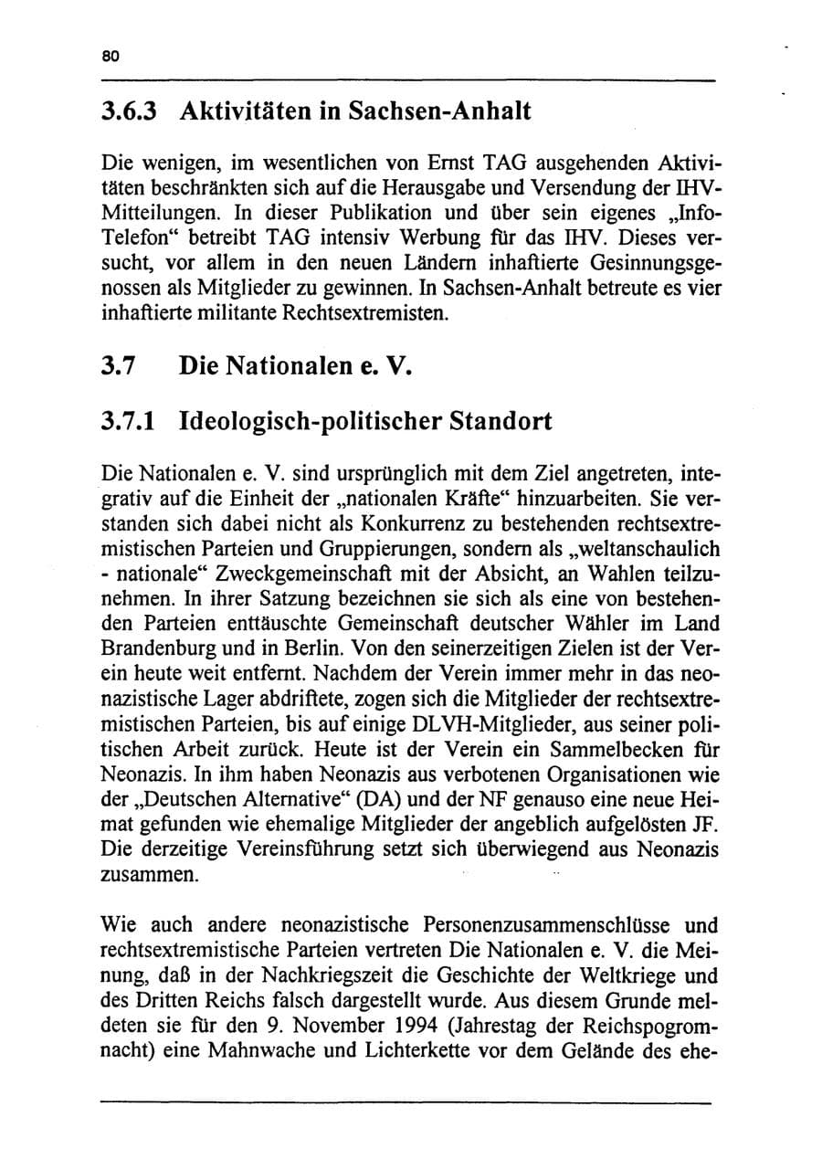 Seite 96 des Verfassungsschutzbericht 1994 Sachsen-Anhalt