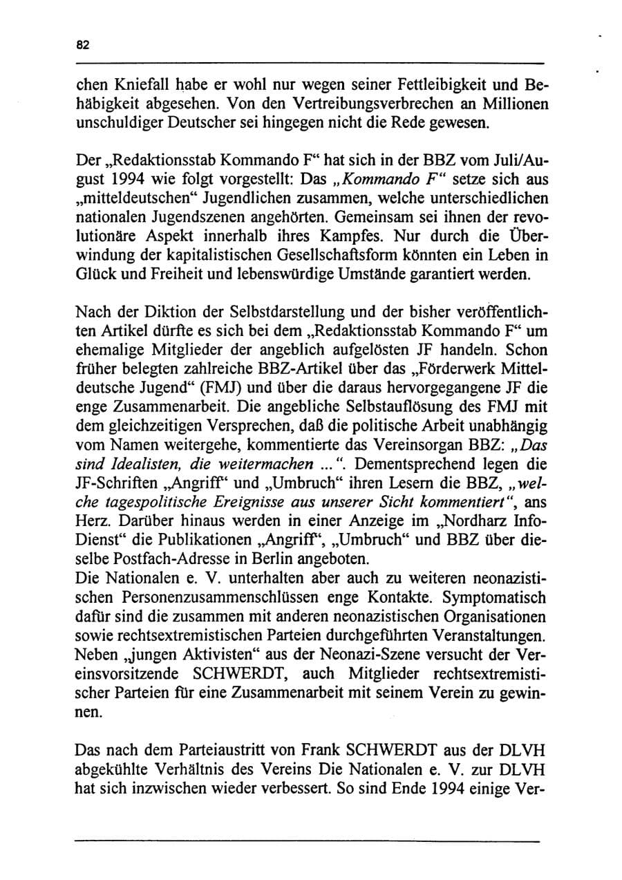 Seite 98 des Verfassungsschutzbericht 1994 Sachsen-Anhalt