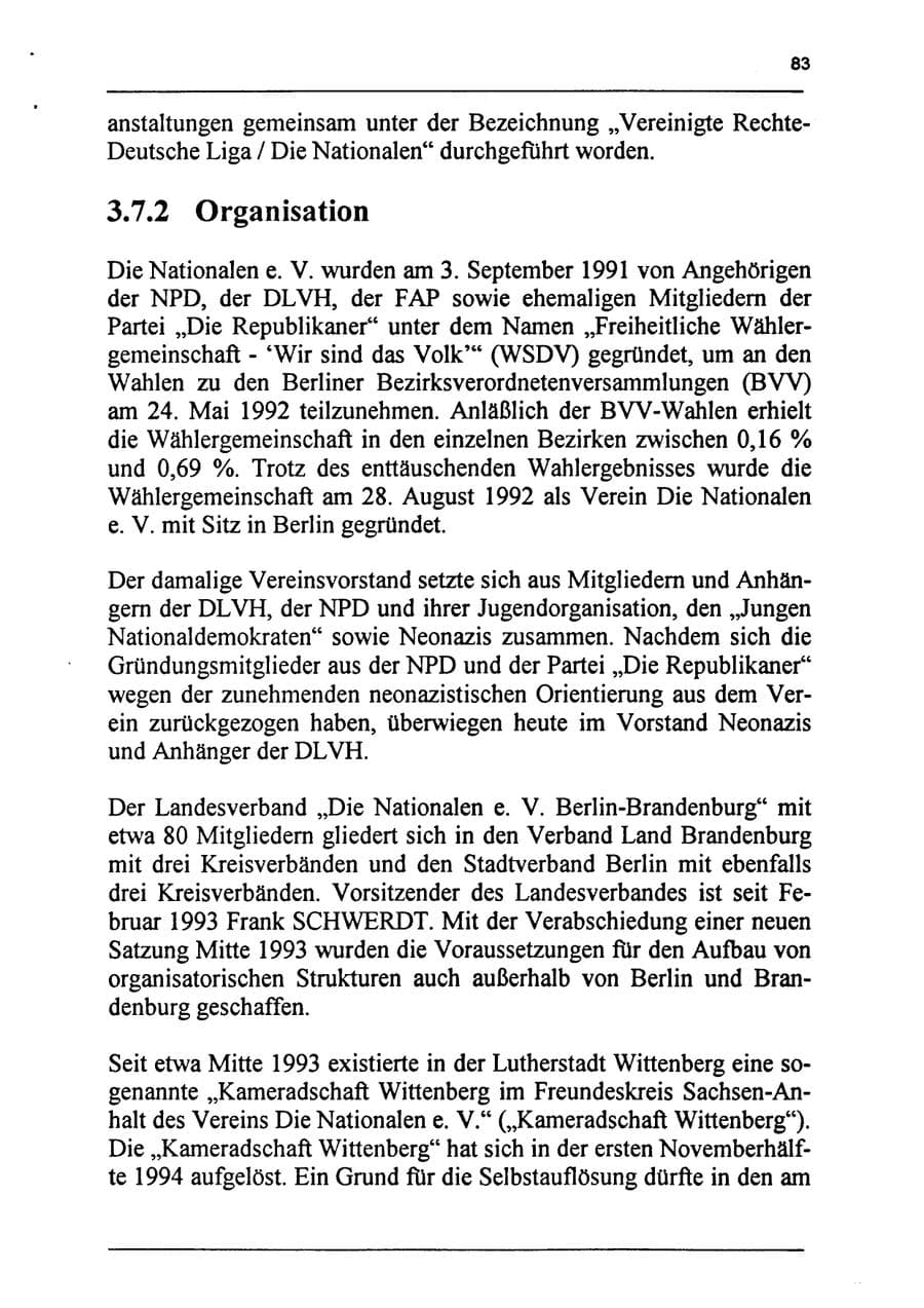 Seite 99 des Verfassungsschutzbericht 1994 Sachsen-Anhalt